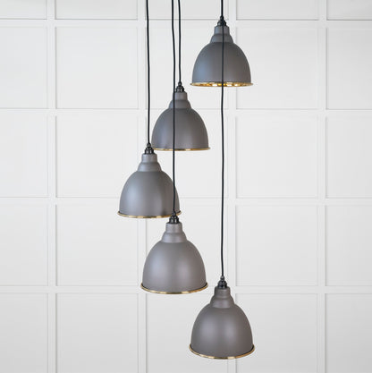 Hammered Brass Brindley Cluster Pendant by From The Anvil