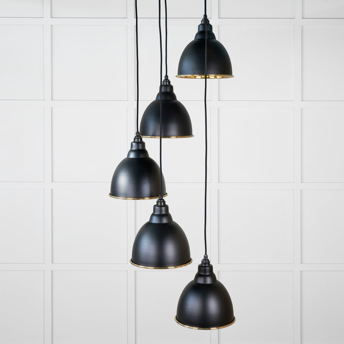Hammered Brass Brindley Cluster Pendant by From The Anvil