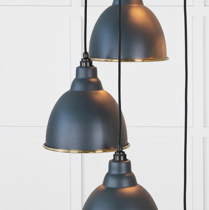 Hammered Brass Brindley Cluster Pendant by From The Anvil