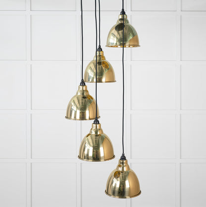 Hammered Brass Brindley Cluster Pendant by From The Anvil
