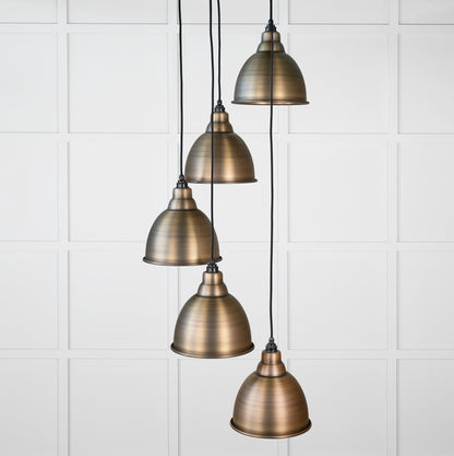 Aged Brass Brindley Cluster Pendant by From The Anvil