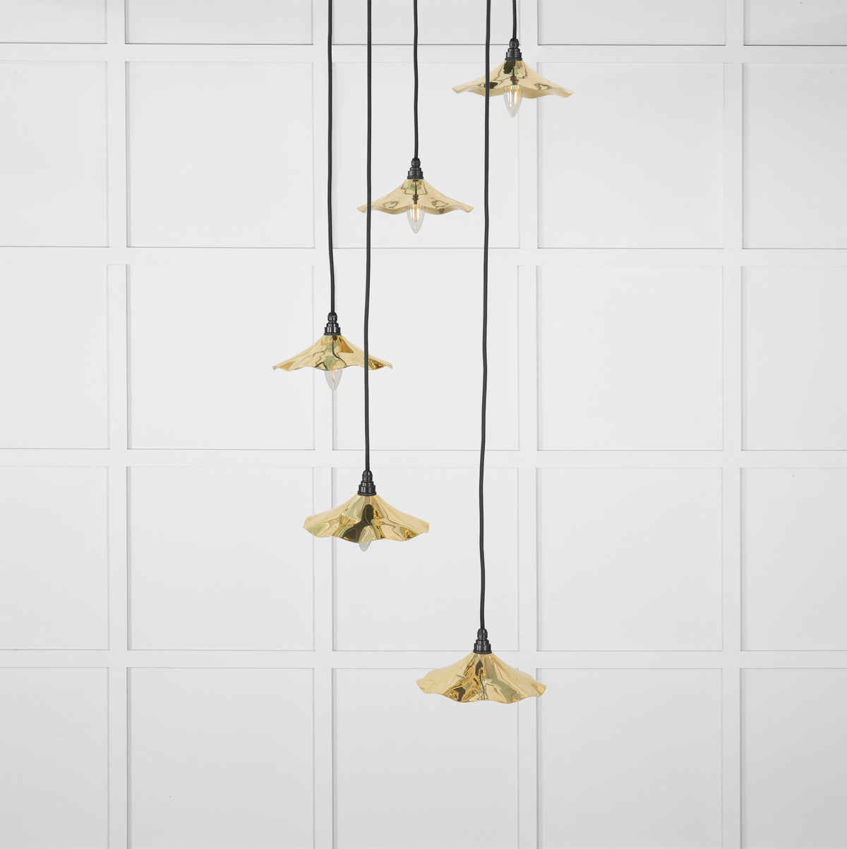 Smooth Brass Flora Cluster Pendant by From The Anvil