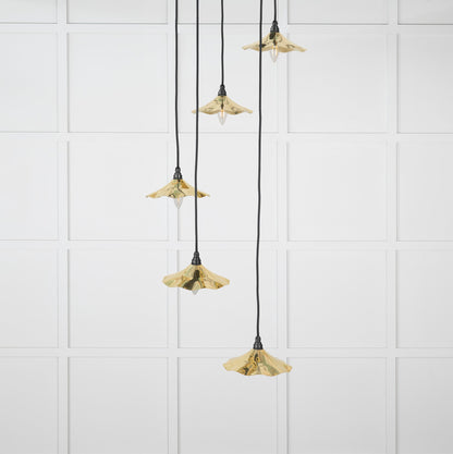 Smooth Brass Flora Cluster Pendant by From The Anvil
