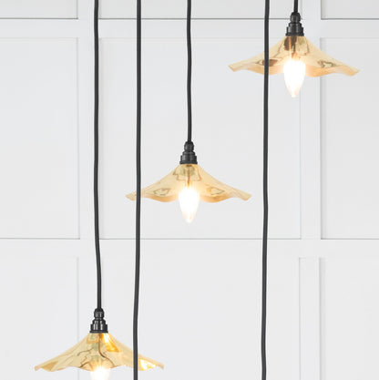Smooth Brass Flora Cluster Pendant by From The Anvil