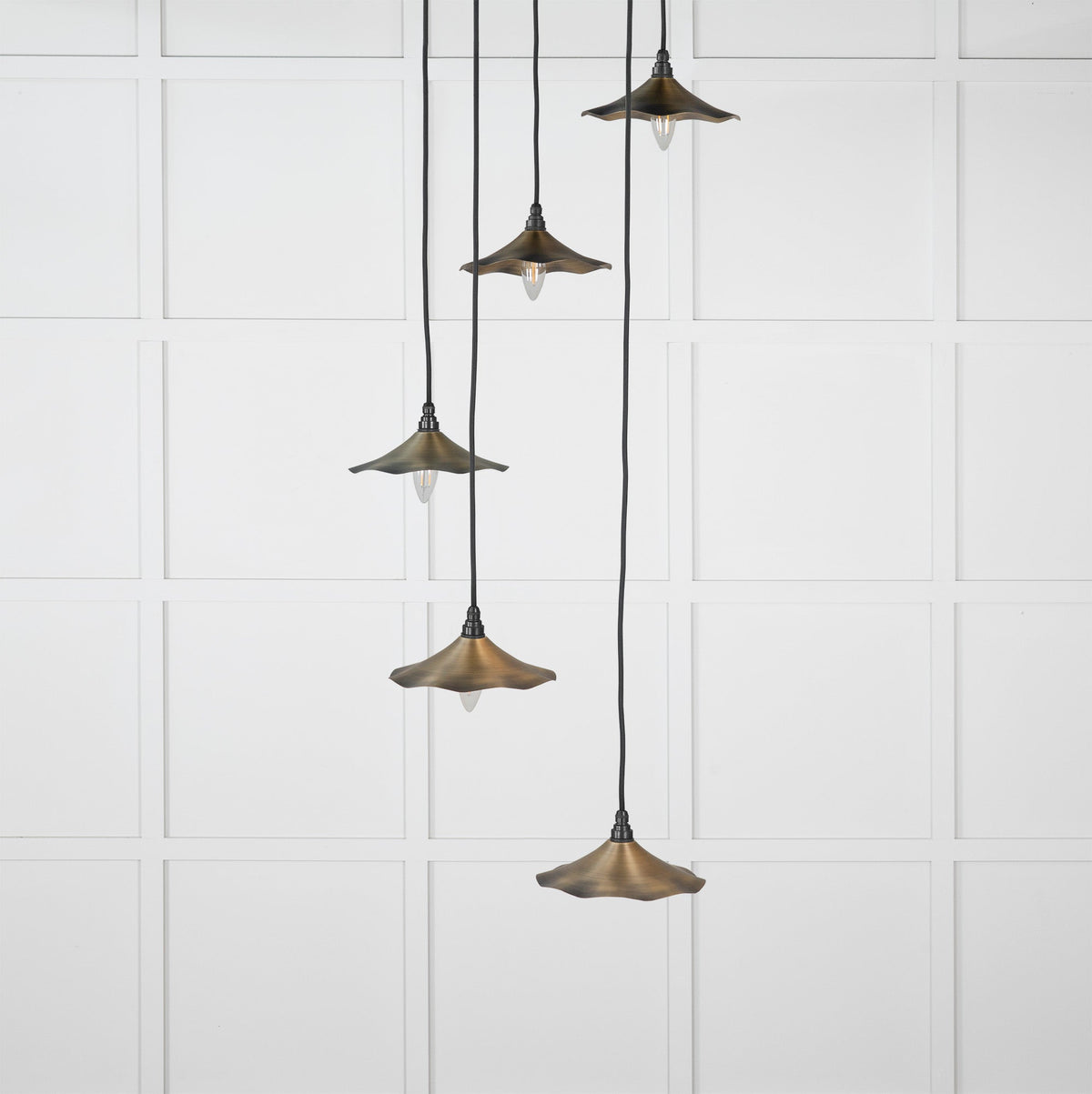 Aged Brass Flora Cluster Pendant by From The Anvil