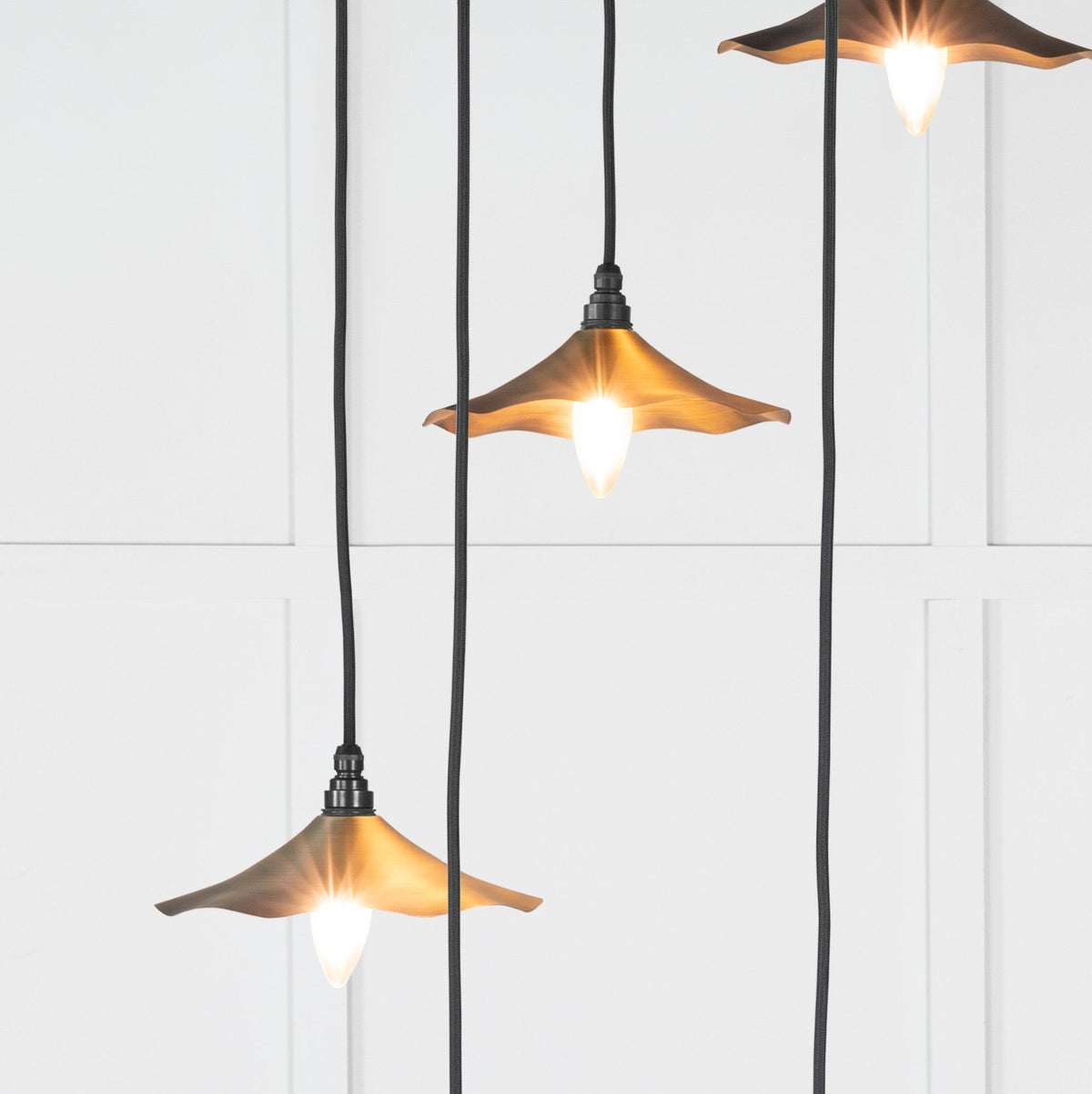 Aged Brass Flora Cluster Pendant by From The Anvil