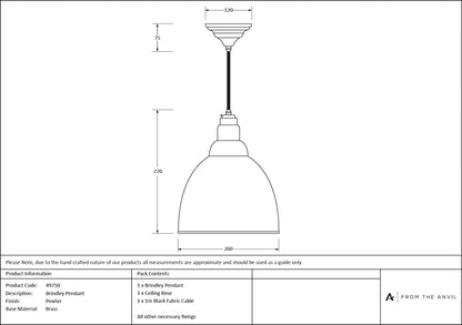 Pewter Brindley Pendant by From The Anvil