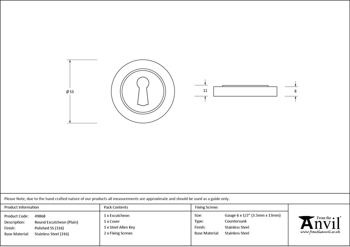 Round Escutcheon by From The Anvil