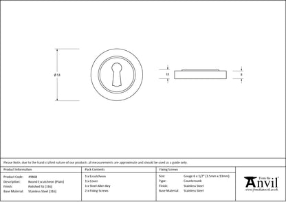 Round Escutcheon by From The Anvil