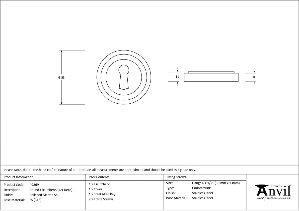 Round Escutcheon by From The Anvil