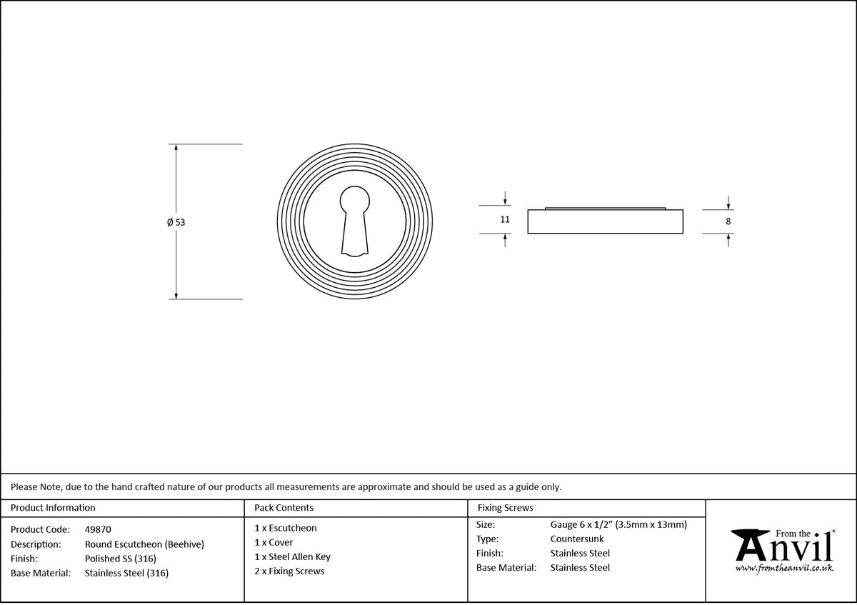 Round Escutcheon by From The Anvil