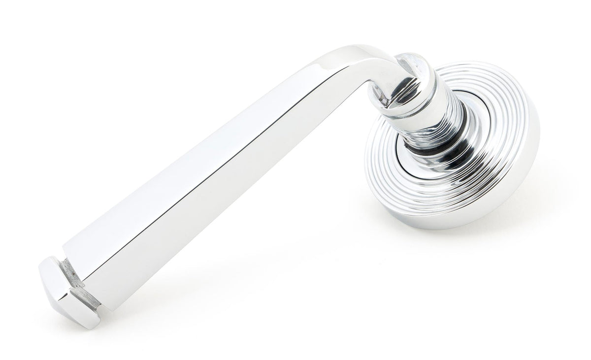 From The Anvil's Polished Chrome Avon Round Lever on Rose Set (Unsprung)