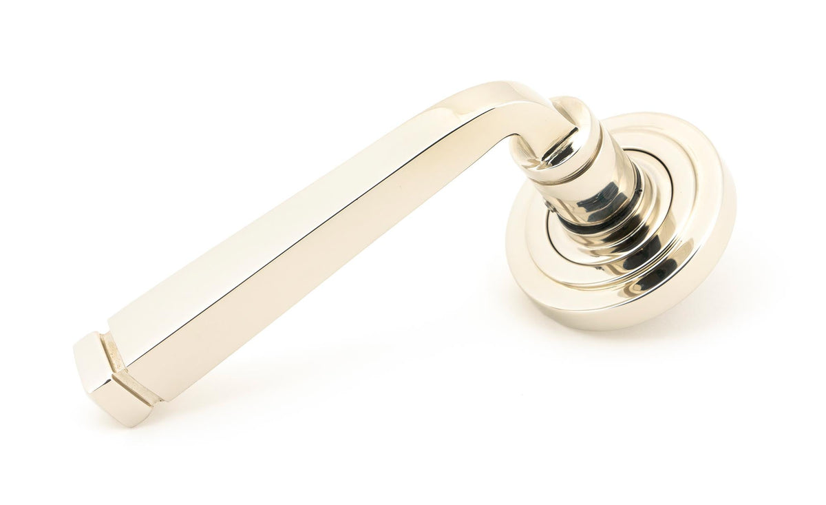 From The Anvil's Polished Nickel Avon Round Lever on Rose Set (Unsprung)