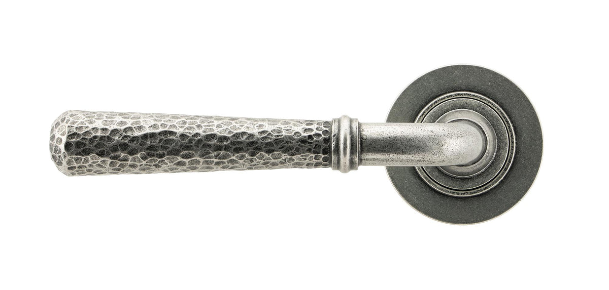 Hammered Newbury Lever on Rose Set (Unsprung) by From The Anvil