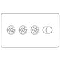 Studio Range Polished Bronze Switches & Sockets, Y07 - 4G Mixed Toggle Dimmer Switch 3xToggle 1xTED by Heritage Brass By M-Marcus