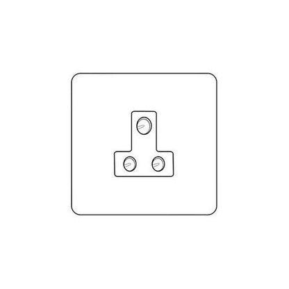 Vintage Range Unlacquered Polished Brass Switches & Sockets, XUL - 5 Amp 3 Round Pin Socket by Heritage Brass By M-Marcus