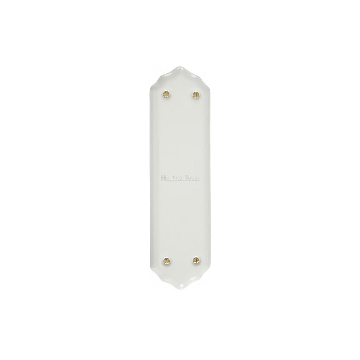 Shaped Fingerplate Plain White - Porcelain