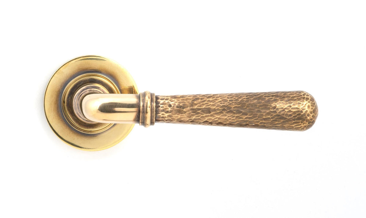 Hammered Newbury Lever on Rose Set (Unsprung) by From The Anvil