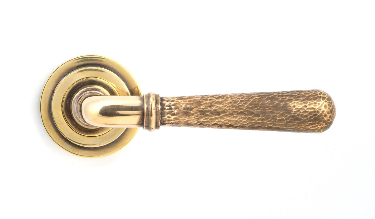 Hammered Newbury Lever on Rose Set (Unsprung) by From The Anvil