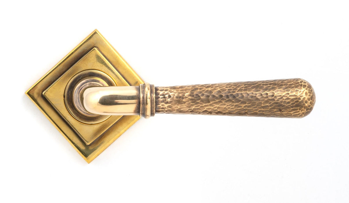 Hammered Newbury Lever on Rose Set (Unsprung) by From The Anvil