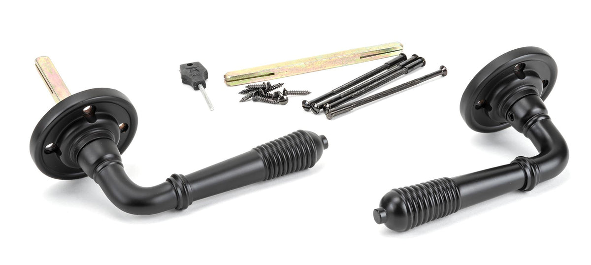 Reeded Lever on Rose Set by From The Anvil