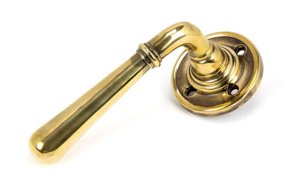 From The Anvil's Aged Brass Newbury Lever on Rose Set