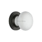 Plain White Porcelain Door Knob on Rose by M Marcus - Heritage Brass