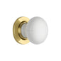 Plain White Porcelain Door Knob on Rose by M Marcus - Heritage Brass