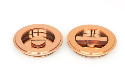 From The Anvil's Polished Bronze Art Deco Round Pull - Privacy Set