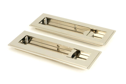 From The Anvil's Polished Nickel Art Deco Rectangular Pull - Privacy Set