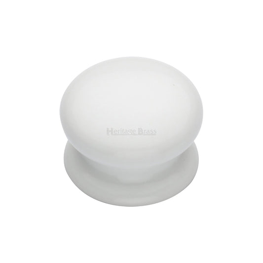 Porcelain Cabinet Knob Plain White - Porcelain - 32 mm