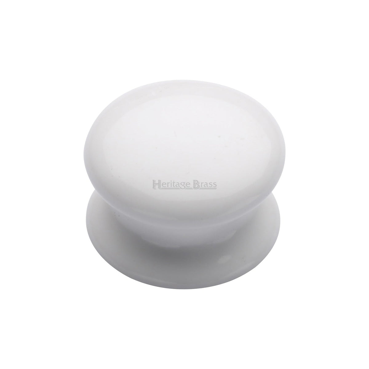 Porcelain Cabinet Knob Plain White by M Marcus - Heritage Brass