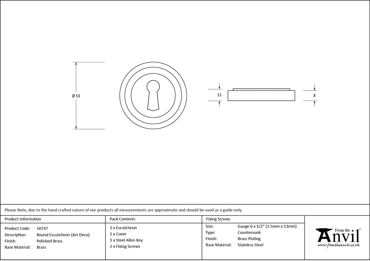Round Escutcheon by From The Anvil