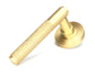From The Anvil's Satin Brass Brompton Lever on Rose Set (Sprung)
