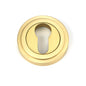 From The Anvil's Satin Brass Round Euro Escutcheon