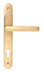 From The Anvil's Polished Brass Art Deco Slimline Lever Espag. Lock Set