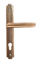 From The Anvil's Polished Bronze Art Deco Slimline Lever Espag. Lock Set