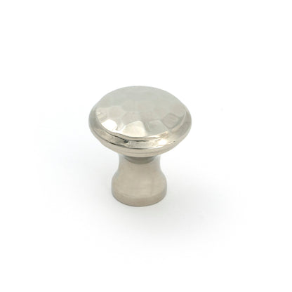 From The Anvil's Polished Nickel Hammered Cabinet Knob