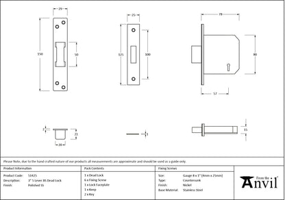 BS 5 Lever Deadlock KD by From The Anvil