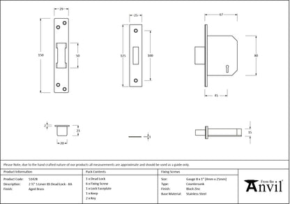 BS 5 Lever Deadlock KA by From The Anvil