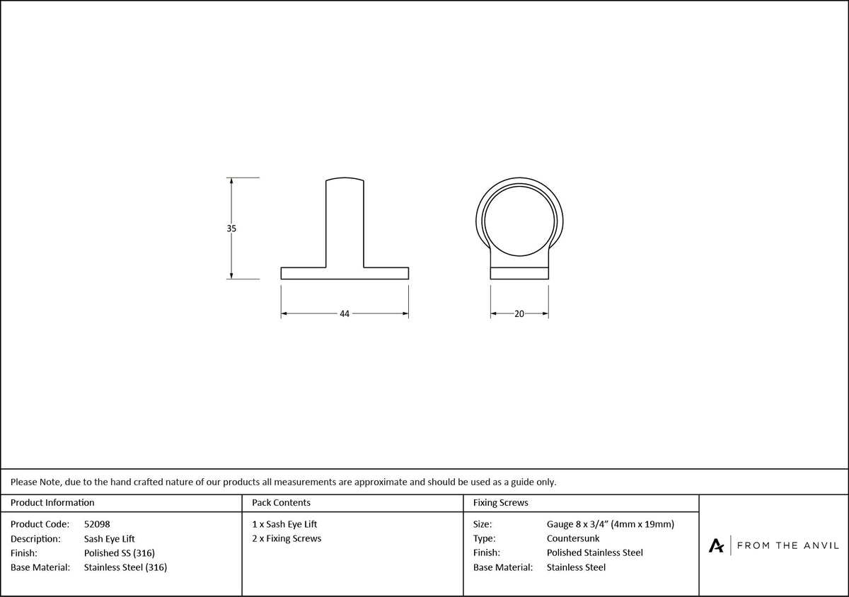 Sash Eye Lift by From The Anvil