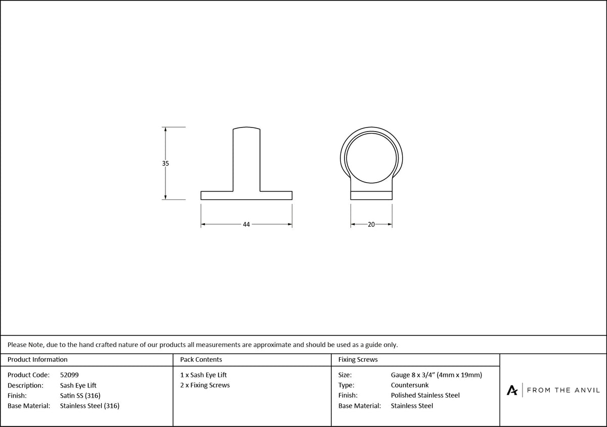 Sash Eye Lift by From The Anvil
