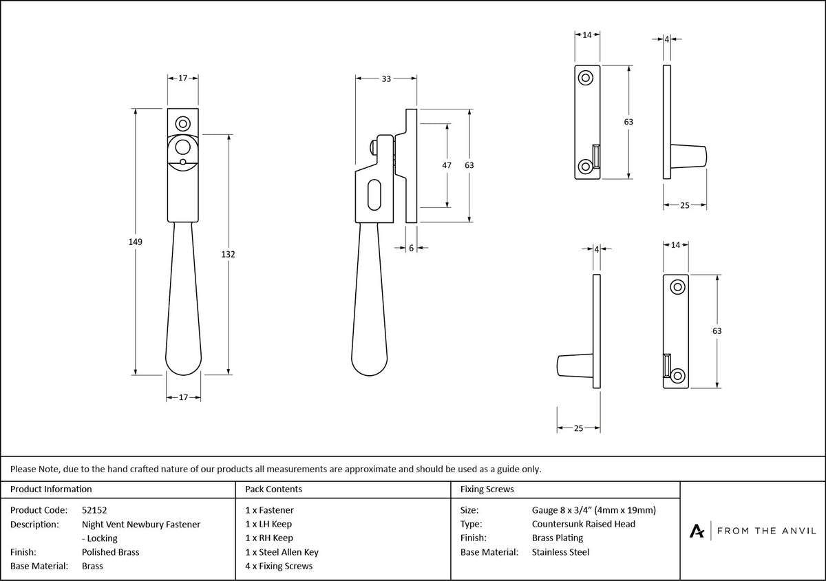 Night-Vent Locking Newbury Fastener by From The Anvil