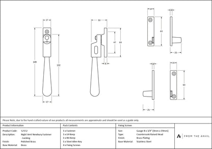 Night-Vent Locking Newbury Fastener by From The Anvil