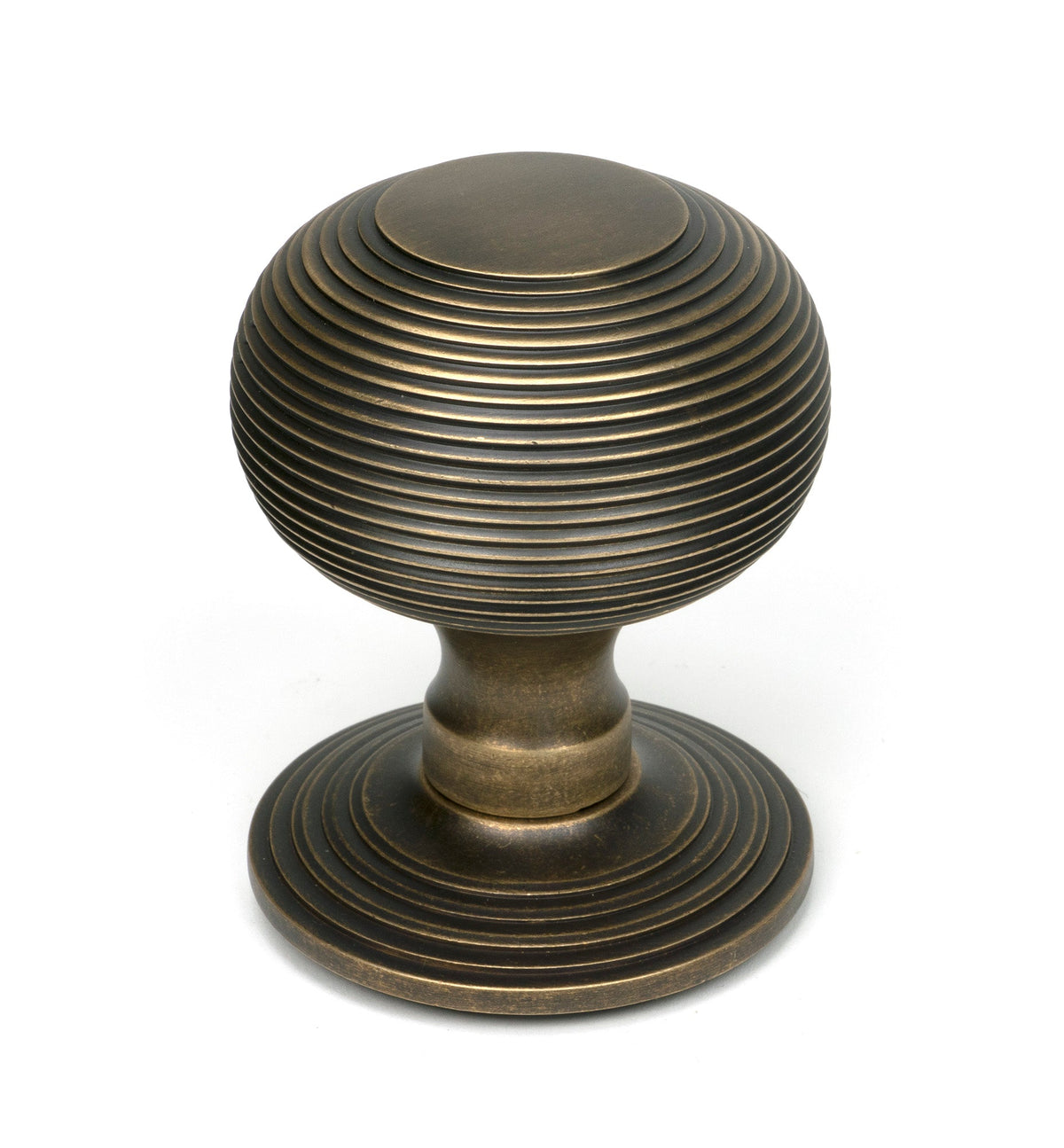 From The Anvil's Burnished Brass Beehive Centre Door Knob