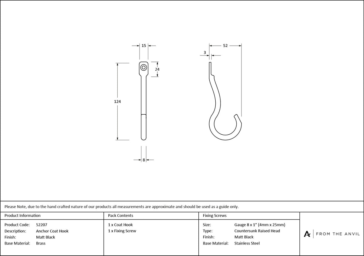 Anchor Coat Hook by From The Anvil