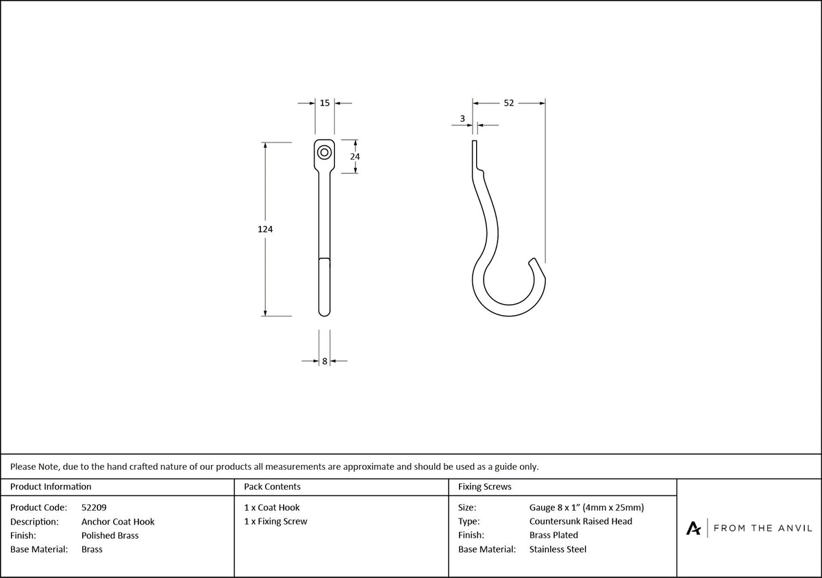 Anchor Coat Hook by From The Anvil