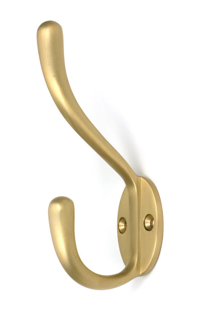 From The Anvil's Satin Brass Newbury Hat & Coat Hook