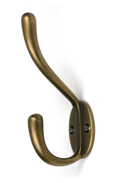 From The Anvil's Burnished Brass Newbury Hat & Coat Hook