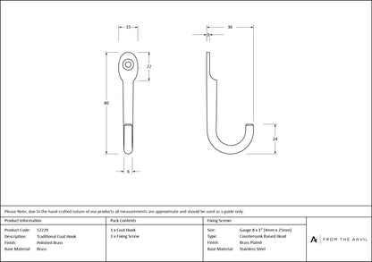 Traditional Coat Hook by From The Anvil